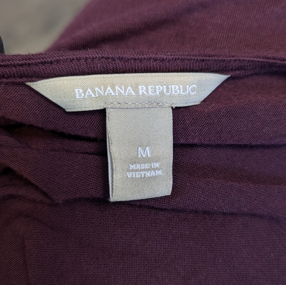 Banana Republic Womens Tunic Tank Medium Sleeveless Blouse Burgundy Purple Zip - Picture 5 of 8